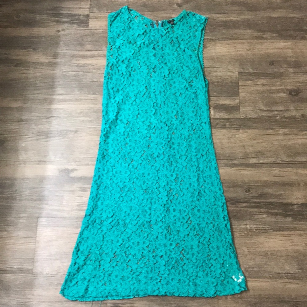 Unique Teal Lace Dress